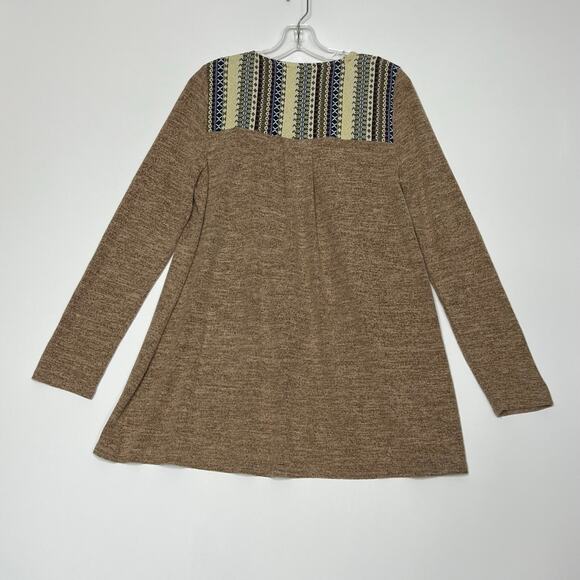 Skonhet Long Sleeve Open Front Cardigan Brown Woemns XL Embroidered Lightweight - Picture 7 of 10